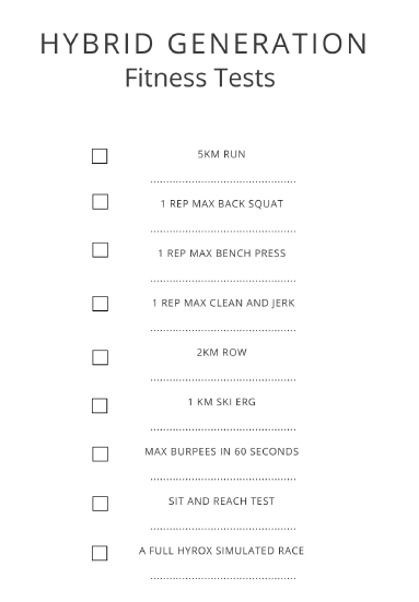 Fitness Test Record Sheet